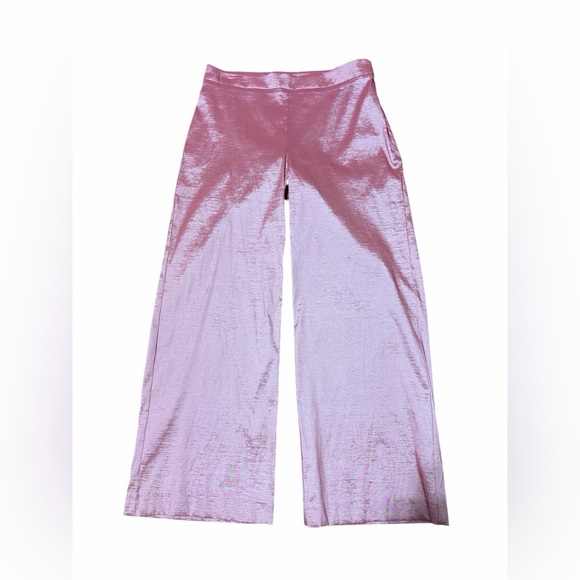 Preston & York Pants - Preston & York Thea Taffeta Wide Leg Pants Sz 6 Rose Pink Satin High Waist NWT